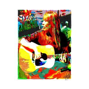 Joni Mitchell Singer Guitar Folk Rock Music Poster Print Wall Art 11x17